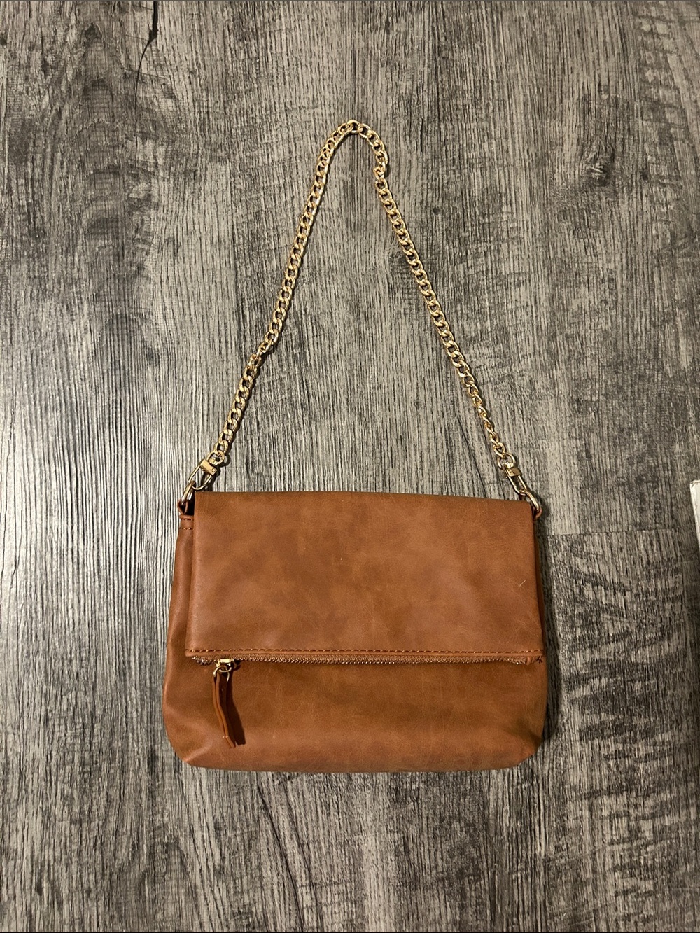 Amazon Brown Crossbody Bag with Gold Chain